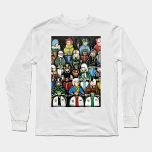 Retro Scooter, Classic Scooter, Scooterist, Scootering, Scooter Rider, Mod Art Long Sleeve T-Shirt